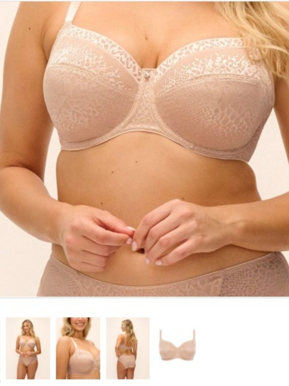 Fantasie Envisage Underwire Full Cup Side Support Bra, Size 40H in Beige